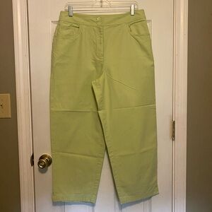 Talbots Sz 14 Light Green Cropped Pants NWOT